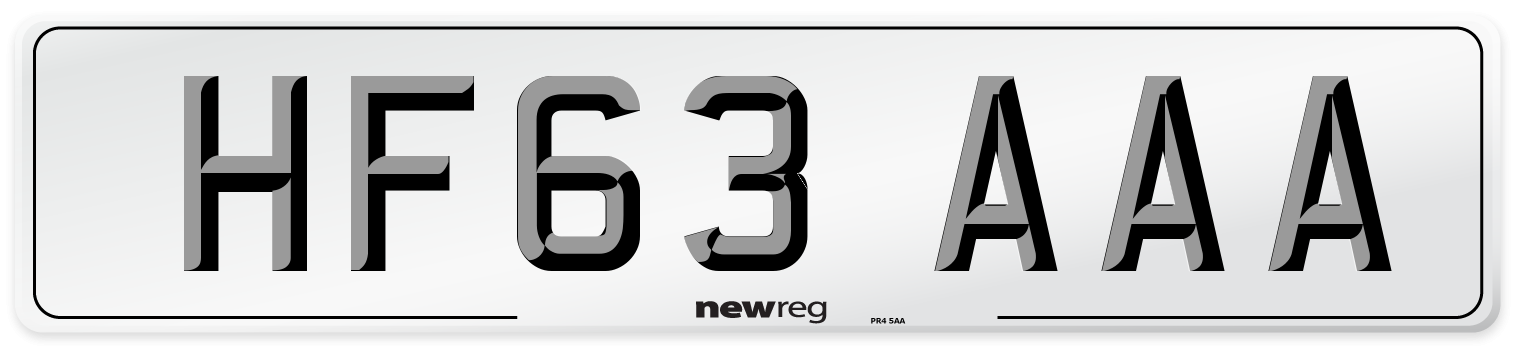 HF63 AAA Number Plate from New Reg
